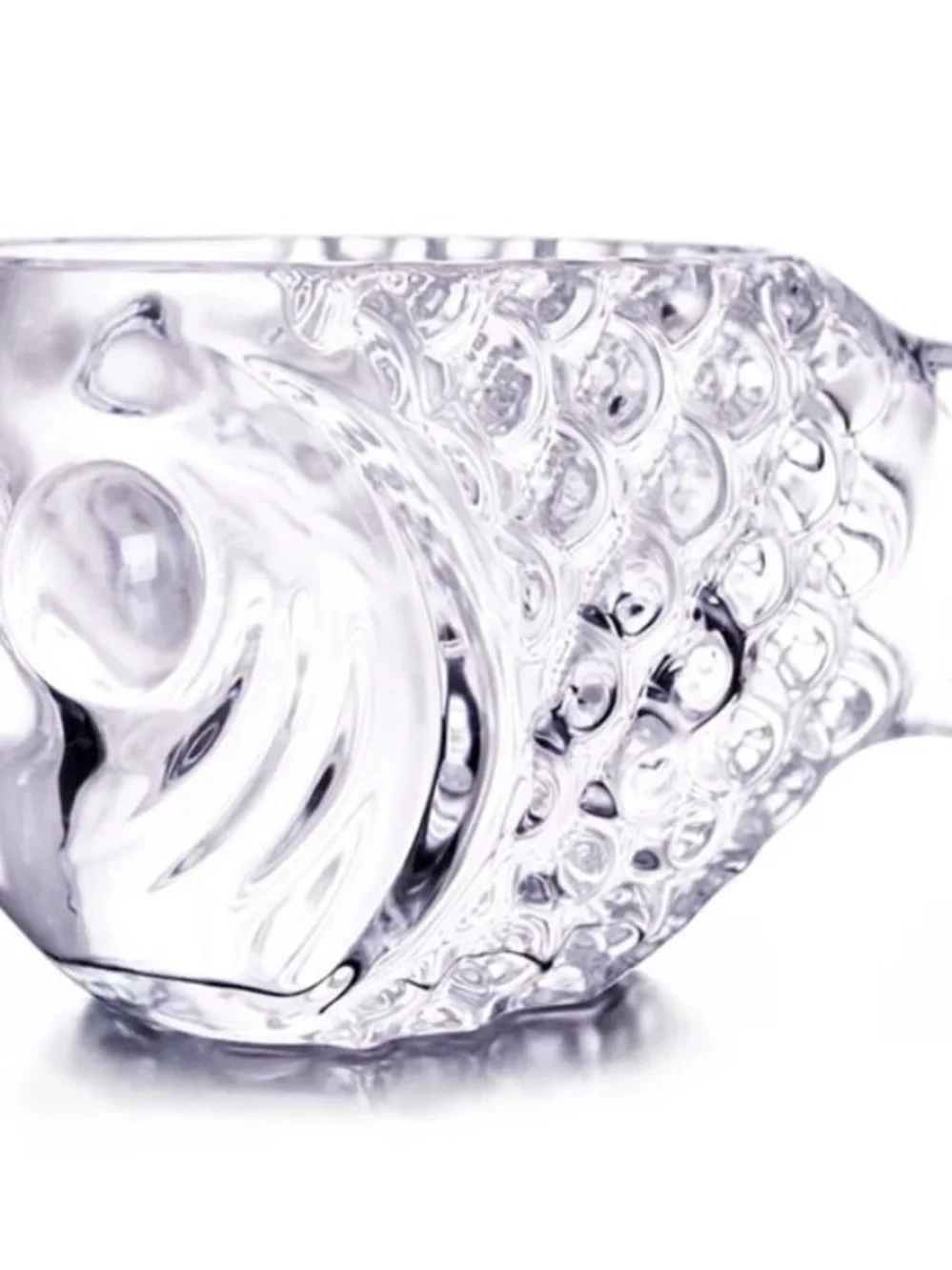 Whimsical Clear Glass Fish Vessel, Cocktail Glass, Candy Dish, Trinket Holder